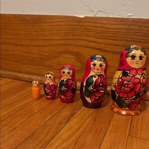 Colorful Wood Nesting Dolls Set